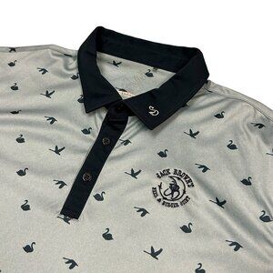 Swannies Golf Polo Men's Large Baby Blue All Over Print Shirt‎ Lightweight AOP